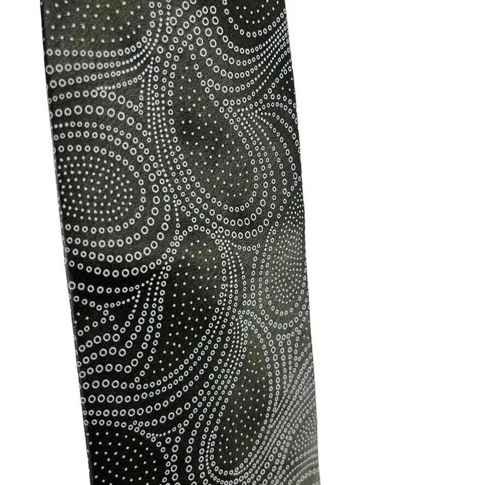 Perry Ellis Portfolio Mens Gray Olive Paisley 100% Silk Hand Made Necktie Tie